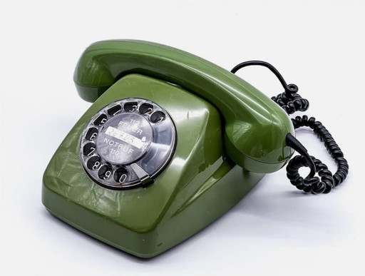 Vintage groene telefoon