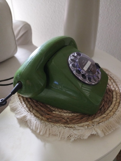 Vintage groene telefoon