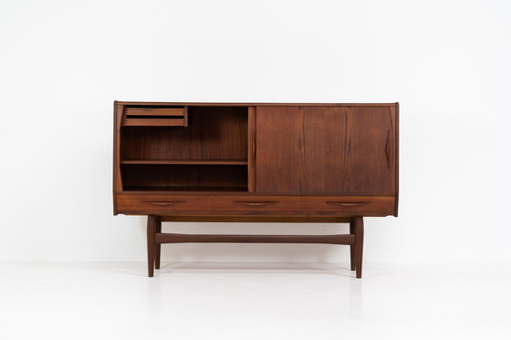 Image 1 of Teakhouten highboard (Denemarken, 1960S)