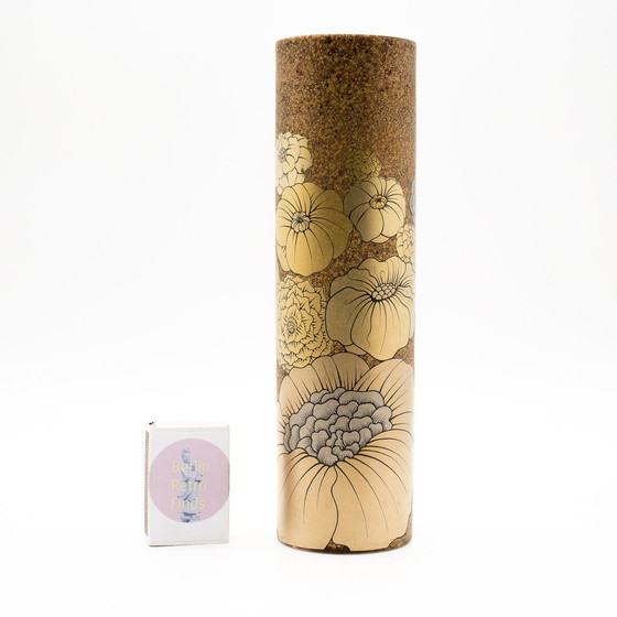 Image 1 of Rosenthal Studio-Line Alain Le Foll Goud Porseleinen Vaas Duo Mcm Retro Bloemen 70S