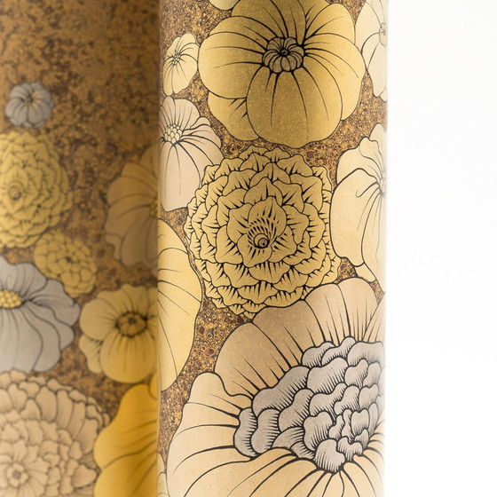 Image 1 of Rosenthal Studio-Line Alain Le Foll Goud Porseleinen Vaas Duo Mcm Retro Bloemen 70S