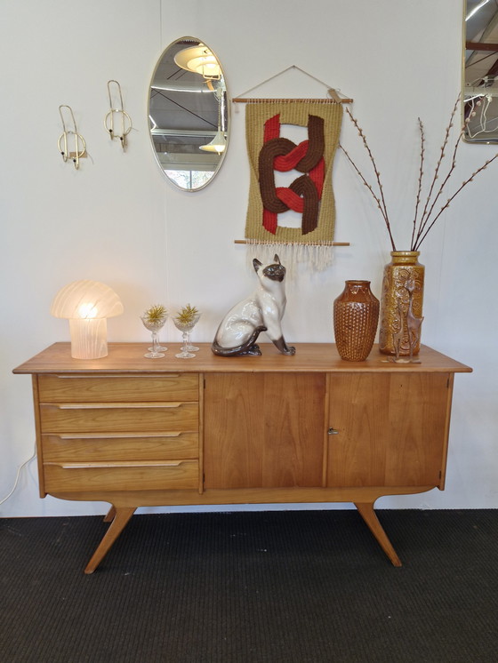 Image 1 of Vintage Dressoir Met Lades En Schuine Poten 60S