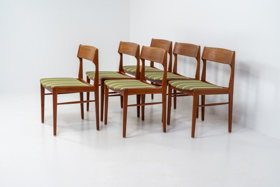 Image 1 of Set van 6 Deense eetkamerstoelen