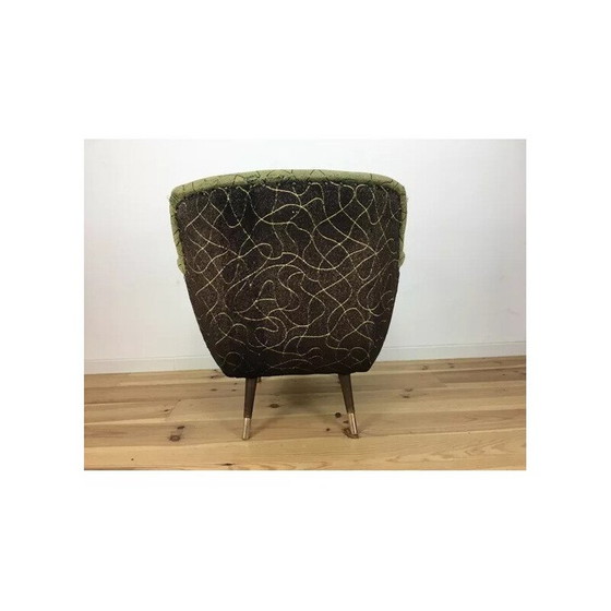 Image 1 of Vintage eierstoel van hout en messing, 1950