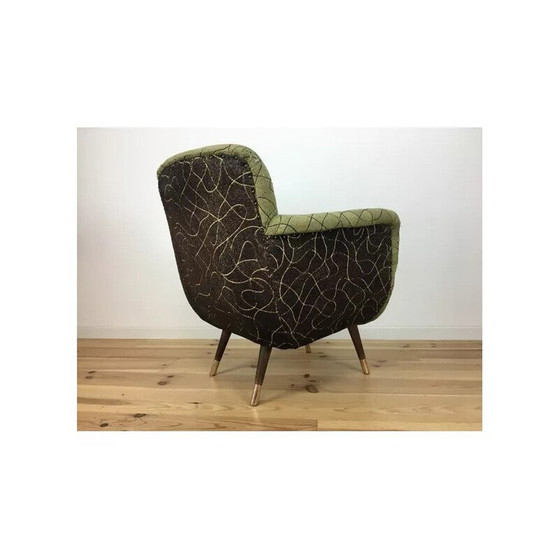 Image 1 of Vintage eierstoel van hout en messing, 1950