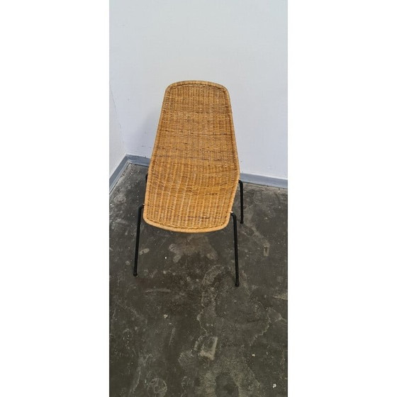 Image 1 of Vintage rieten stapelstoelen, jaren 1950
