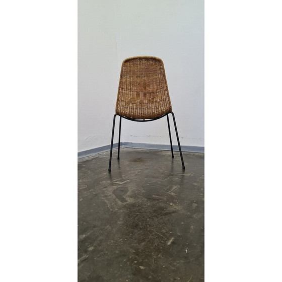 Image 1 of Vintage rieten stapelstoelen, jaren 1950