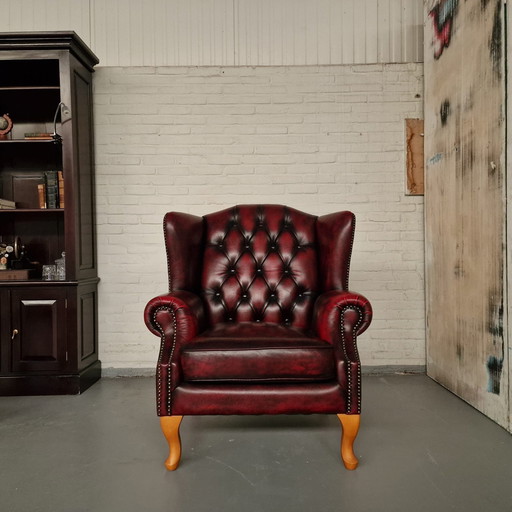 Lord Fauteuil Classic Chesterfield Antiek Rood