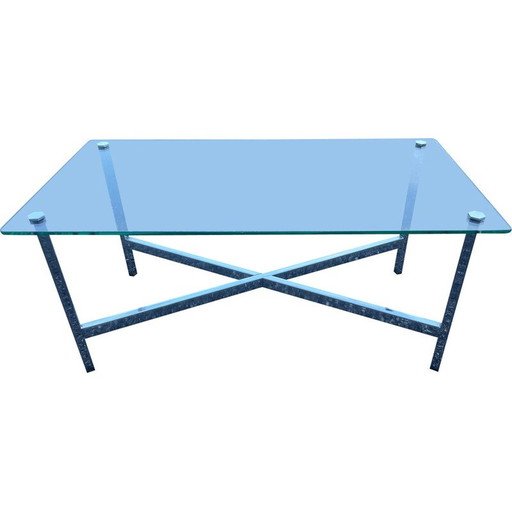 Vintage verchroomd metalen salontafel, 1970
