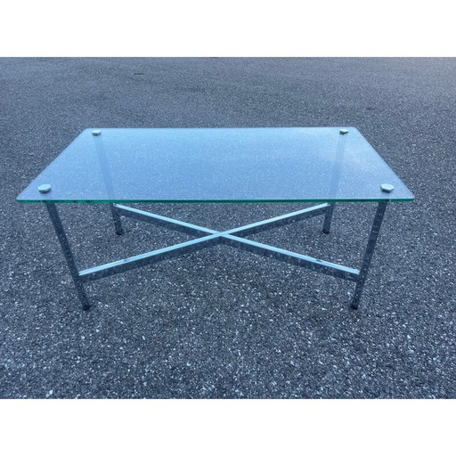 Vintage verchroomd metalen salontafel, 1970