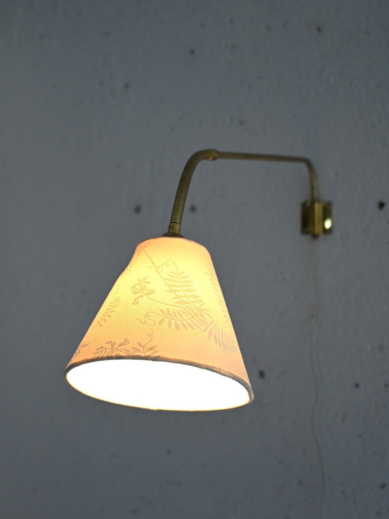 Image 1 of Vintage Scandinavische Wandlamp Met Verstelbare Messing Arm - Mid Century Metalen Wandlamp