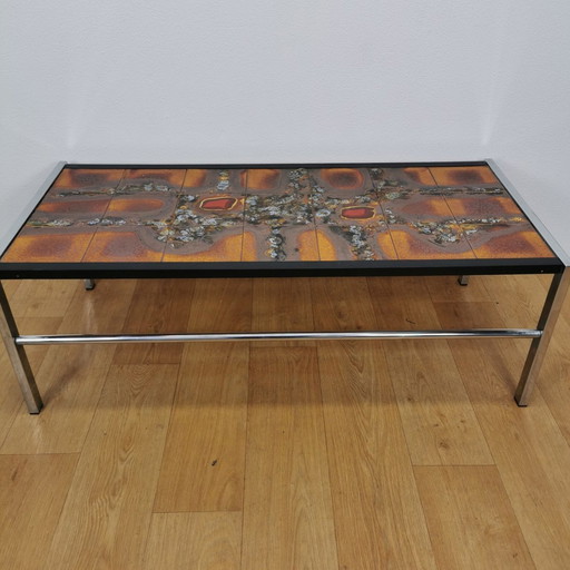 Vintage Tegeltafel, Salontafel, Mid Century Koffietafel 