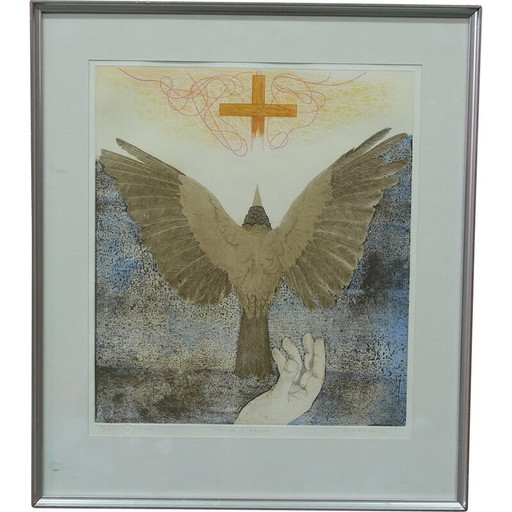 Vintage litho van Bertil Mauritzon, 1980-1982