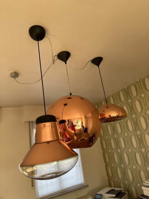 Tom Dixon Copper  Lampen Trio