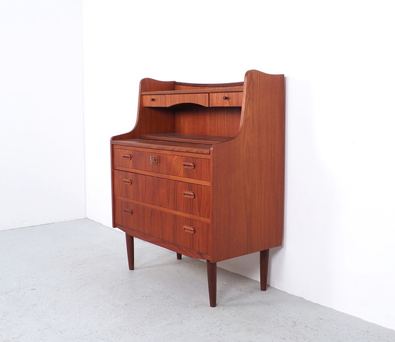 Image 1 of Deens design teak secretaire met spiegel