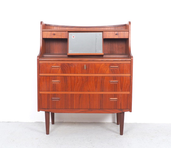 Image 1 of Deens design teak secretaire met spiegel