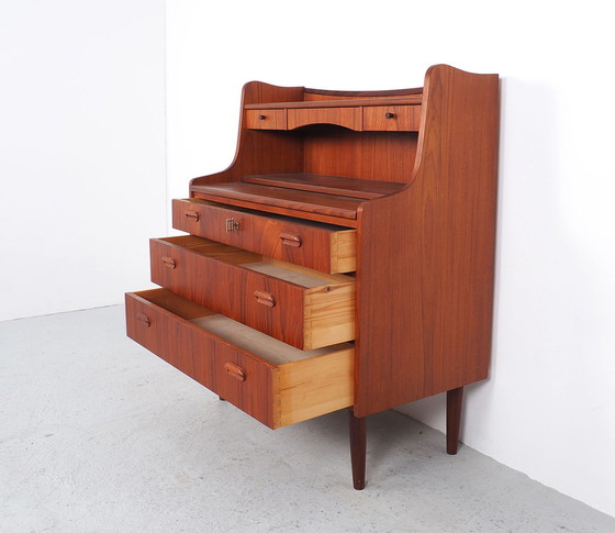 Image 1 of Deens design teak secretaire met spiegel