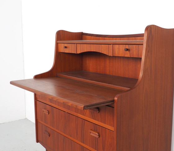 Image 1 of Deens design teak secretaire met spiegel