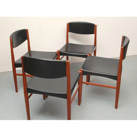 Image 1 of Set van 4 Deense vintage eetkamerstoelen in teakhout