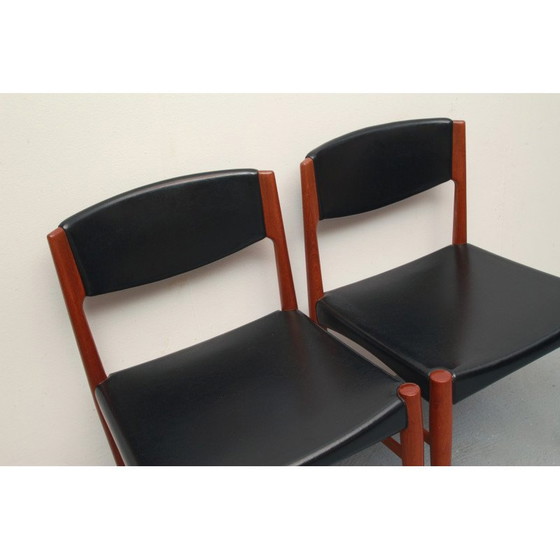 Image 1 of Set van 4 Deense vintage eetkamerstoelen in teakhout