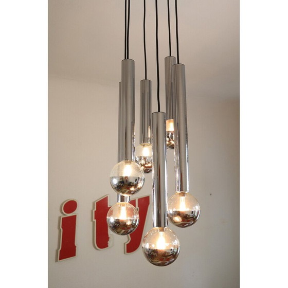 Image 1 of Vintage chromen watervalhanger van Motoko Ishii voor Staff, 1970