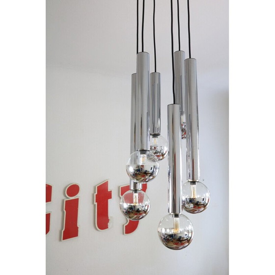 Image 1 of Vintage chromen watervalhanger van Motoko Ishii voor Staff, 1970