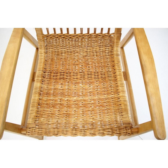 Image 1 of Mid-eeuwse rotan schommelstoelen, Tsjecho-Slowakije 1960