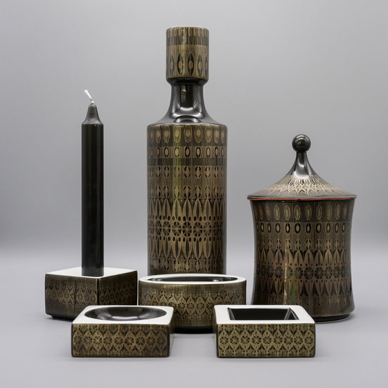 Image 1 of Hans Theo Baumann × Rosenthal Studio-Linie Porseleinen Vaas Kaarsenhouder Box Set