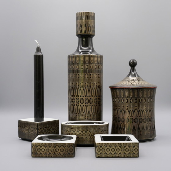 Image 1 of Hans Theo Baumann × Rosenthal Studio-Linie Porseleinen Vaas Kaarsenhouder Box Set