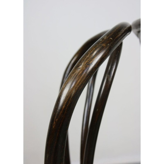 Image 1 of Set van 4 vintage fluwelen Thonet No. 18 eetkamerstoelen in donkerbruin