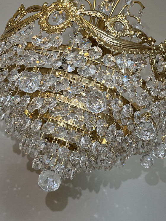 Image 1 of GEMERKTE SWAROVSKI STRASS kroonluchter hanglamp echt kristal