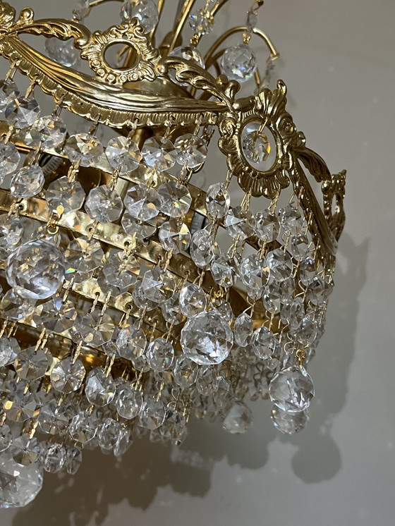 Image 1 of GEMERKTE SWAROVSKI STRASS kroonluchter hanglamp echt kristal