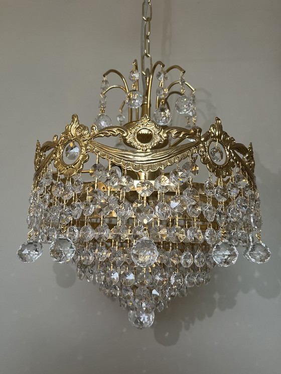 Image 1 of GEMERKTE SWAROVSKI STRASS kroonluchter hanglamp echt kristal