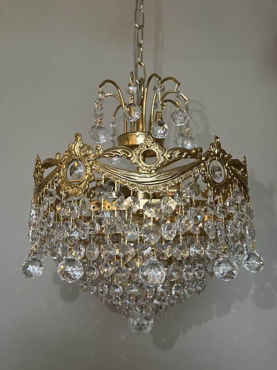 Image 1 of GEMERKTE SWAROVSKI STRASS kroonluchter hanglamp echt kristal