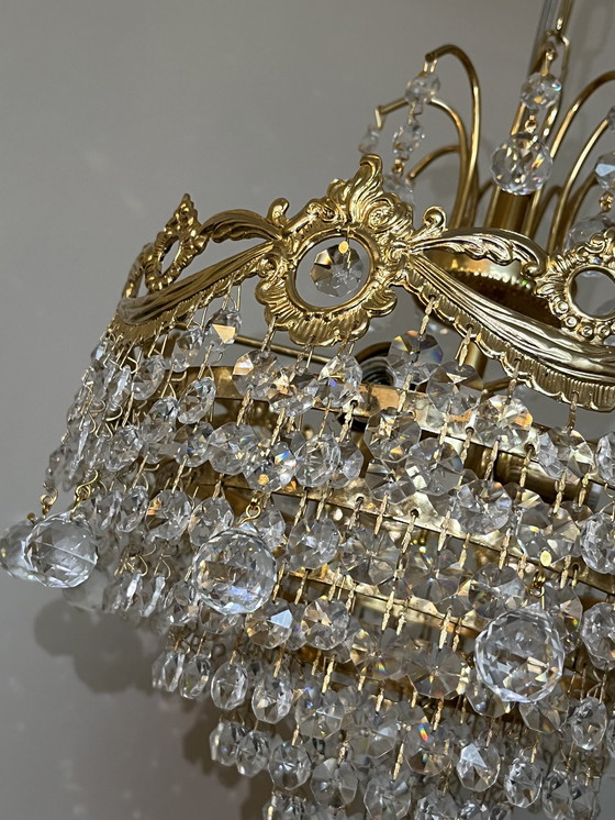 Image 1 of GEMERKTE SWAROVSKI STRASS kroonluchter hanglamp echt kristal