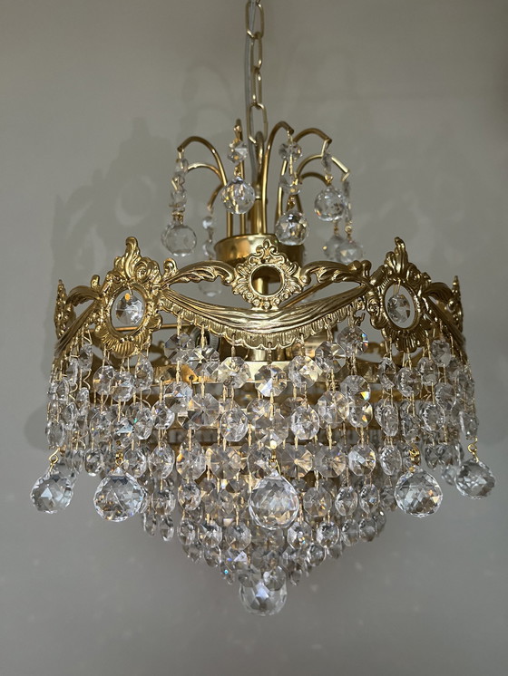 Image 1 of GEMERKTE SWAROVSKI STRASS kroonluchter hanglamp echt kristal