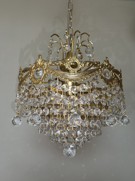 Image 1 of GEMERKTE SWAROVSKI STRASS kroonluchter hanglamp echt kristal