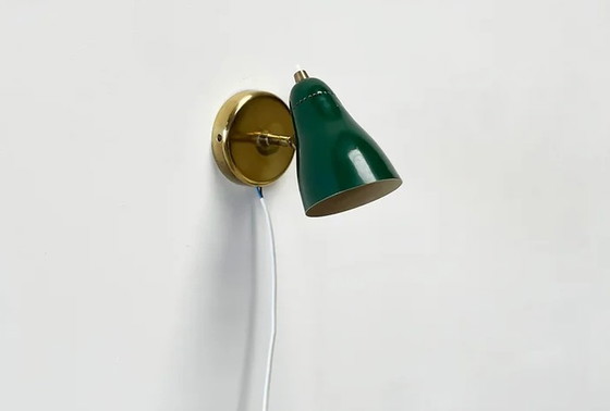 Image 1 of Groene geperforeerde wandlamp van Jacques Biny