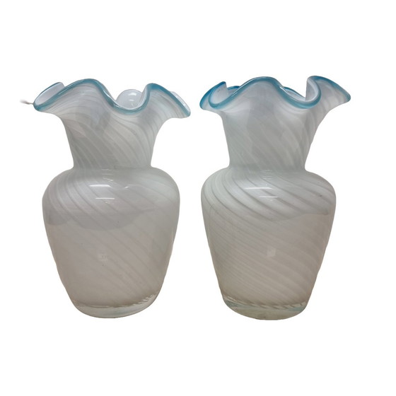 Image 1 of 2 Vintage Murano Stijl Vazen Swirl