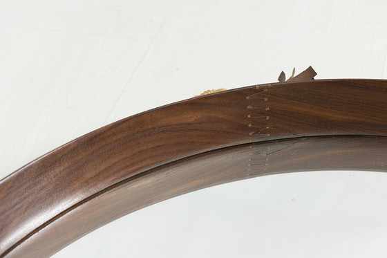 Image 1 of Ronde spiegel met teak frame