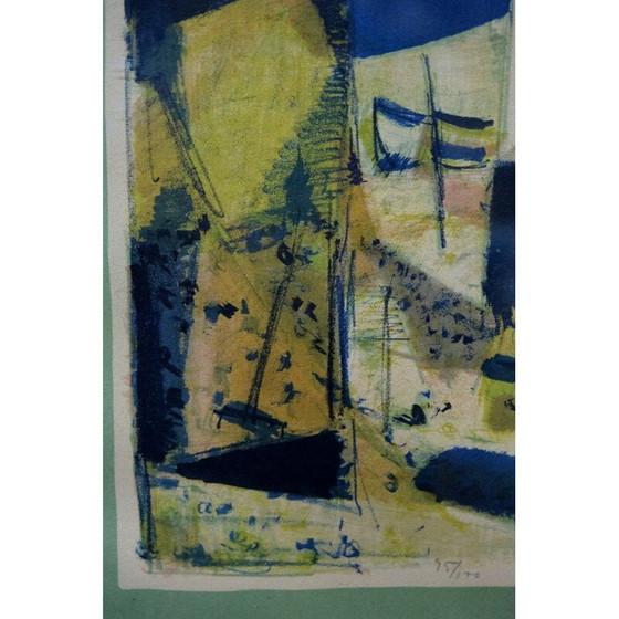 Image 1 of Vintage abstracte litho van Gosta Lindqvist, 1954
