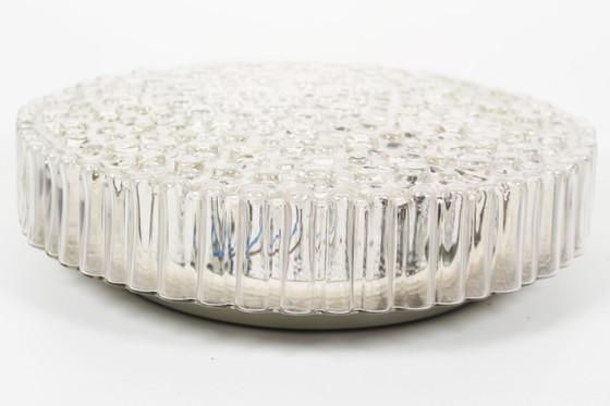 Image 1 of 1X Grote Vintage Staflampen Bubbelglas Plafond Of Muur