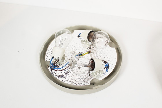 Image 1 of 1X Grote Vintage Staflampen Bubbelglas Plafond Of Muur