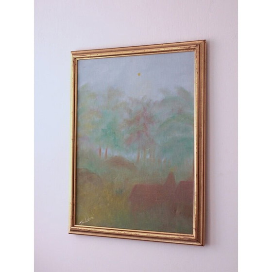 Image 1 of Vintage olieverf op canvas landschap door Tom Arvidsson