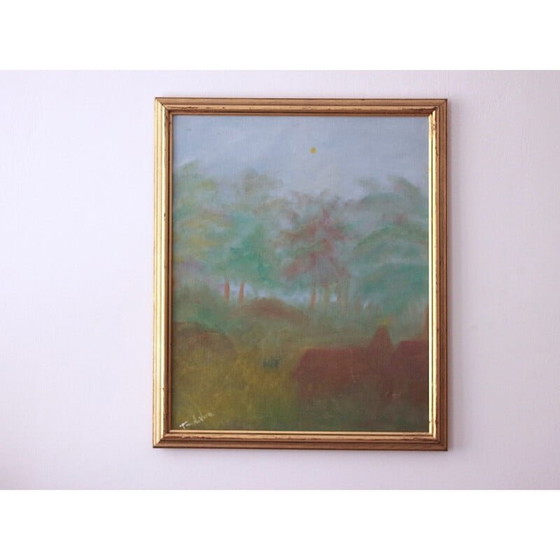 Image 1 of Vintage olieverf op canvas landschap door Tom Arvidsson
