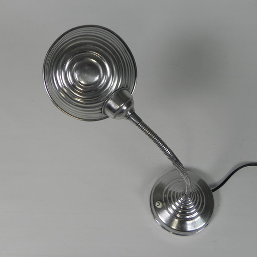 Aluminium Vintage Bureaulamp Met Buigstang, Jaren 50