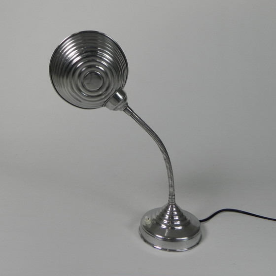 Image 1 of Aluminium Vintage Bureaulamp Met Buigstang, Jaren 50