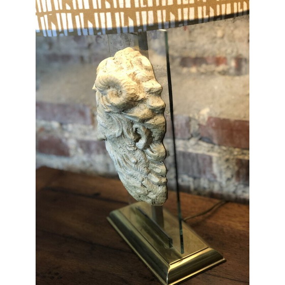 Image 1 of Vintage neoklassieke lamp van altuglas en verguld metaal, 1950