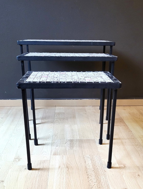 Image 1 of 3x Vintage Nesting Tables