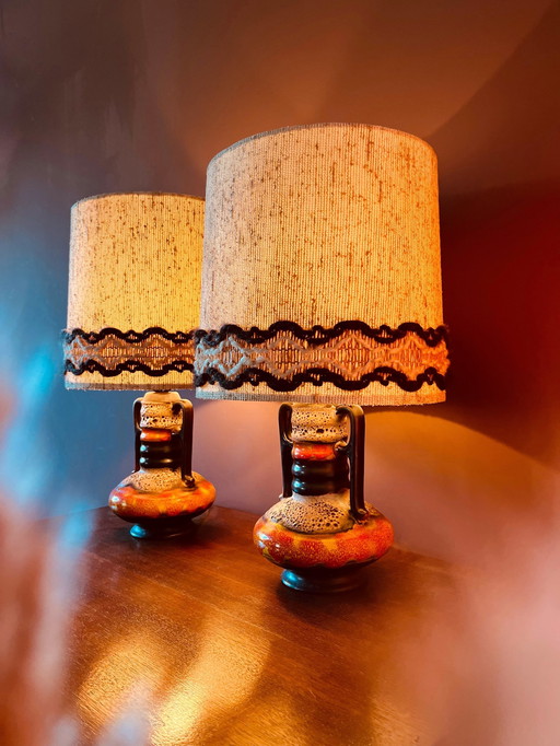 Prachtige Set West Germany Fat Lava Lampen